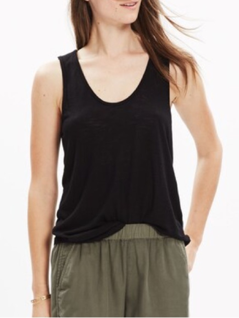 Madewell Black Anthem Scoop Neck Tank Top Womenโs Size Small